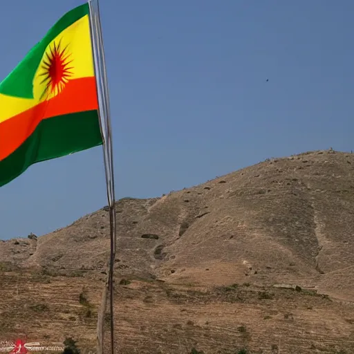 Image similar to the kurdish flag in the communist version