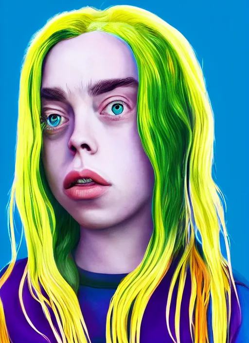 Prompt: Portrait of Billie Eilish in the style of 3D animated movies, Pixar, Dreamworks, 4K