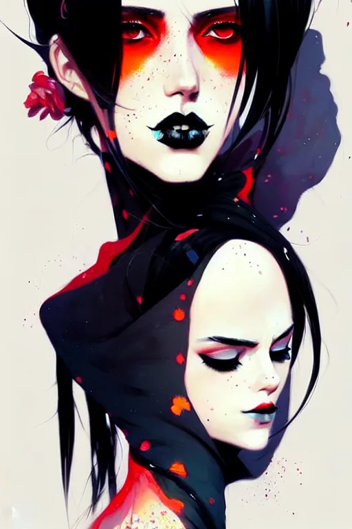 Image similar to a ultradetailed beautiful painting of a stylish goth girl, by conrad roset, greg rutkowski and makoto shinkai trending on artstation