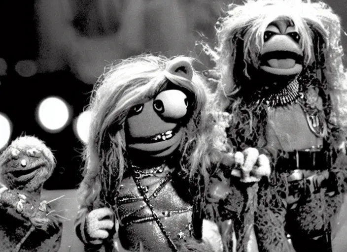 Image similar to scene from the 1 9 8 5 science fiction film muppet mad max beyond thunderdome