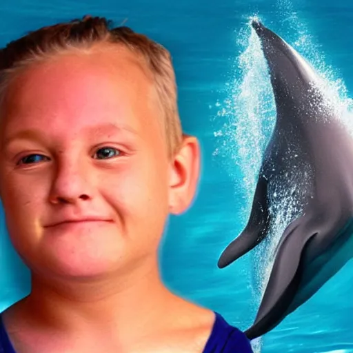 Prompt: face of a human dolphin hybrid