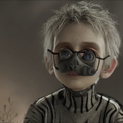 Image similar to a child who is forced to be something other than what he would have liked, having to be forced to give up his abilities, dreams, highly detailed vfx by tim burton, 4 k, trending on art station, masterpiece