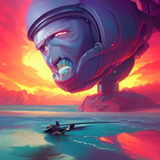 Prompt: unstoppable object meets immovable force, retrowave, behance hd, concept art by jesper ejsing, by rhads, makoto shinkai cyril rolando, madgwick