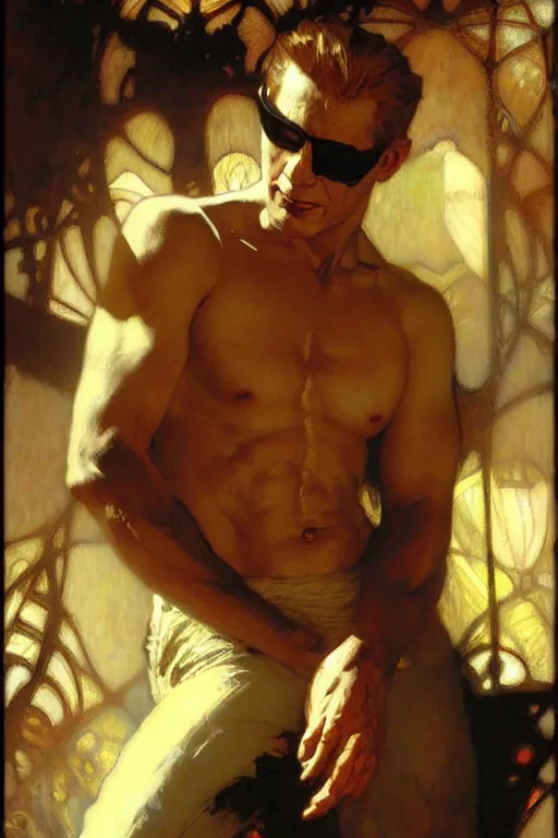 Image similar to albert wesker, painting by gaston bussiere, craig mullins, greg rutkowski, alphonse mucha