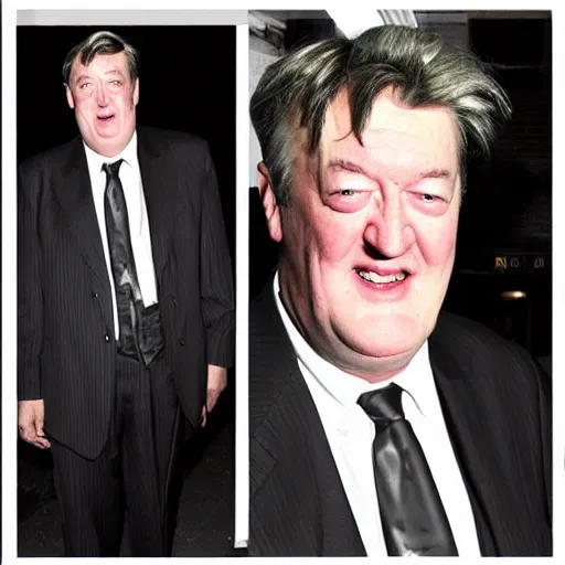 Prompt: Stephen Fry dressed up like David Lynch