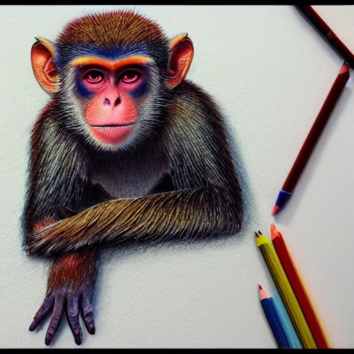 Clever Monkey Art Sketch Book and colored pencil set