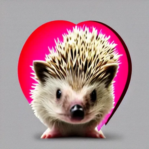 Image similar to twitch emote of a cute hedgehog, heart, love, adorable, cute