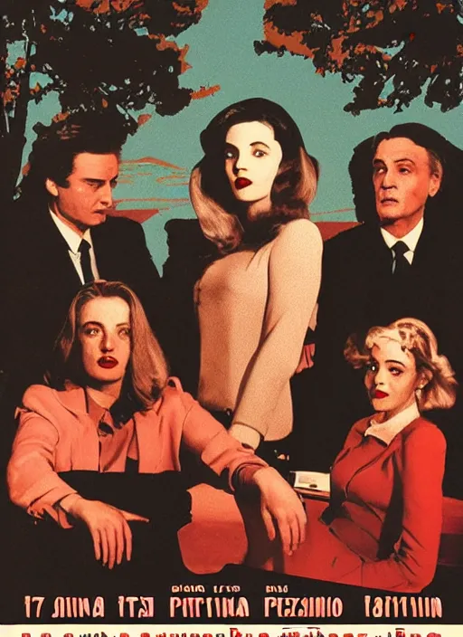 Image similar to Twin Peaks retro Italian movie poster