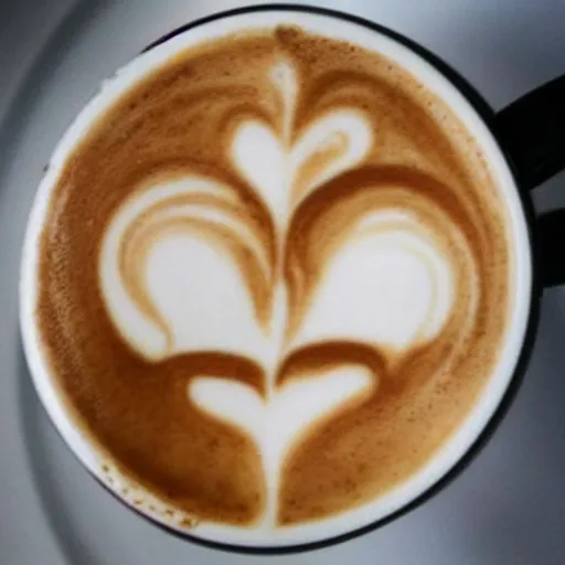 Image similar to latte art in the shape of a middle finger