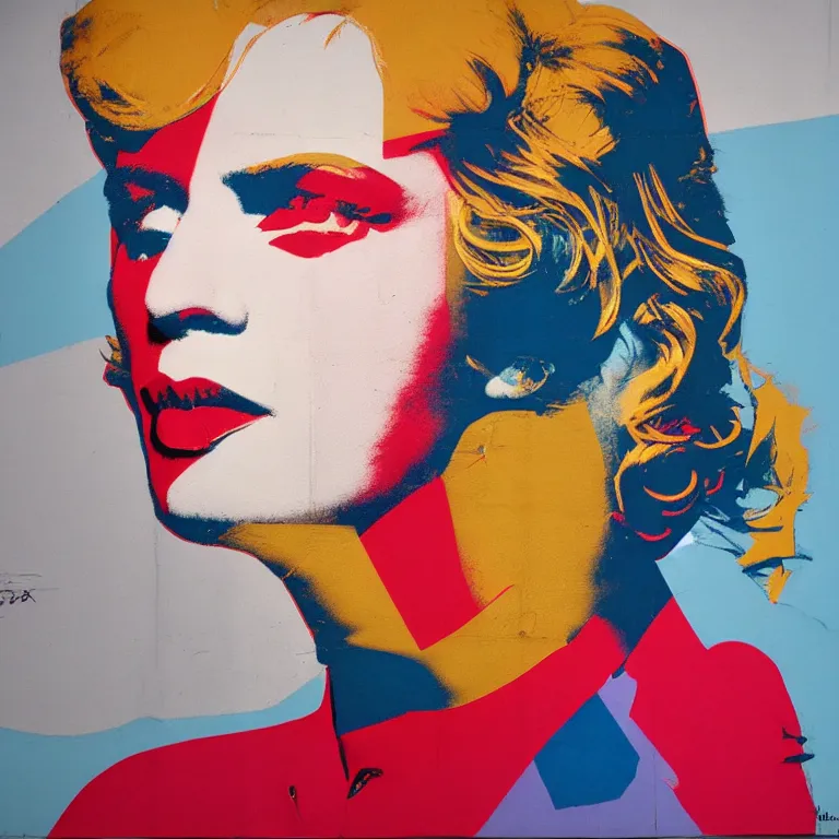 Image similar to Street-art portrait of Andy Warhol in style of Etam Cru