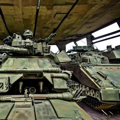 Image similar to interior of a battle tank