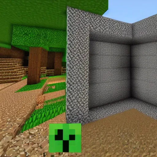 Image similar to minecraft, ps 1 graphics, software rendering, playstation 1 graphics