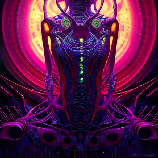 Prompt: extremely psychedelic beautiful brutalist cyborg organism infected by night. intricate, elegant, highly detailed, extremely lifelike photorealistic digital painting, artstation. steichen, gaston bussiere, tom bagshaw, brutalist cyberpunk alphonse mucha. elegant minimalism. anatomically correct. sharp focus. surreal lush melancholic cosmic hallucination