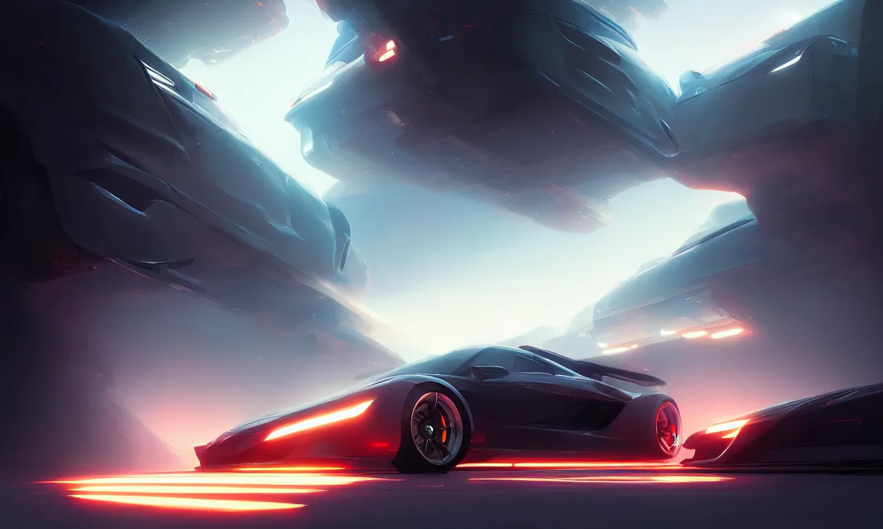 Image similar to Super car, concept art, low angle, high detail, warm lighting, volumetric, godrays, vivid, beautiful, trending on artstation, by Jordan grimmer, art greg rutkowski