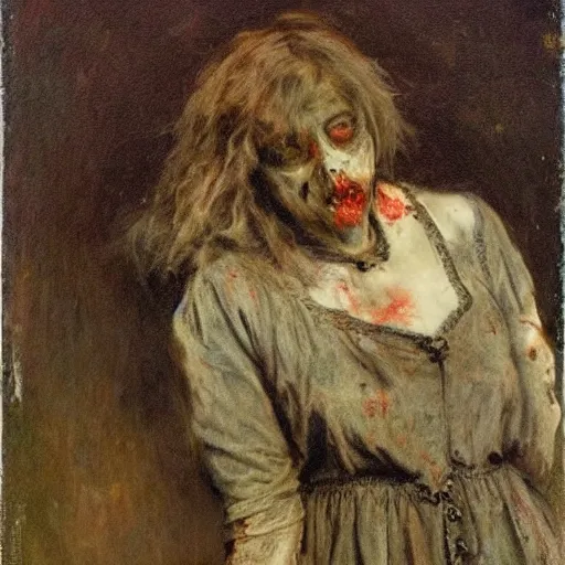 Image similar to zombie by alfred stevens