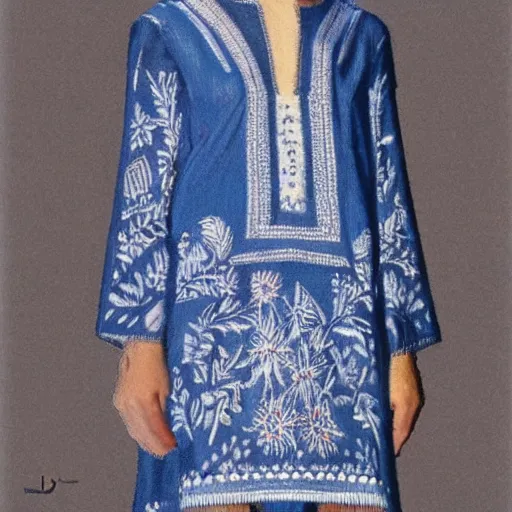 perception visual embroidered tunic, lush clean, by | Stable Diffusion ...