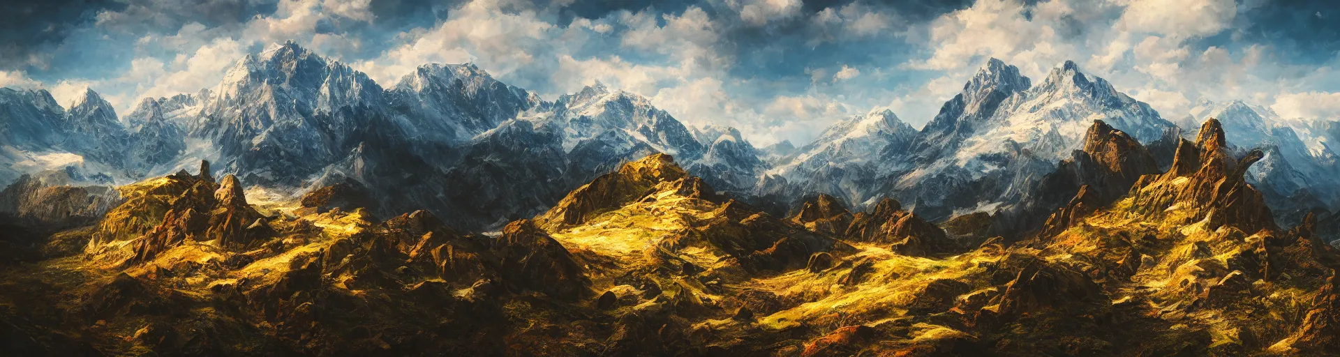 Prompt: mountain landscape, art, high detail, high definition, cinematic,