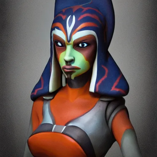 Prompt: ahsoka tano, portrait bust, star wars, star wars rebels, star wars clone wars, togruta,