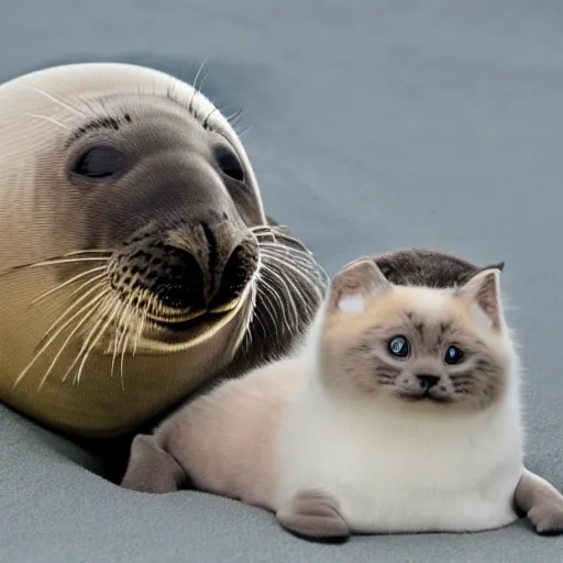 Image similar to seal with kitten