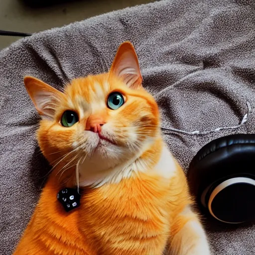 Adorable orange tabby cat, the cat is wearing black | Stable Diffusion ...