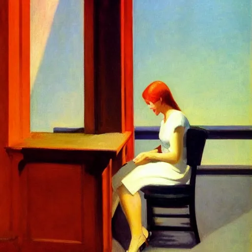 Image similar to a character by edward hopper