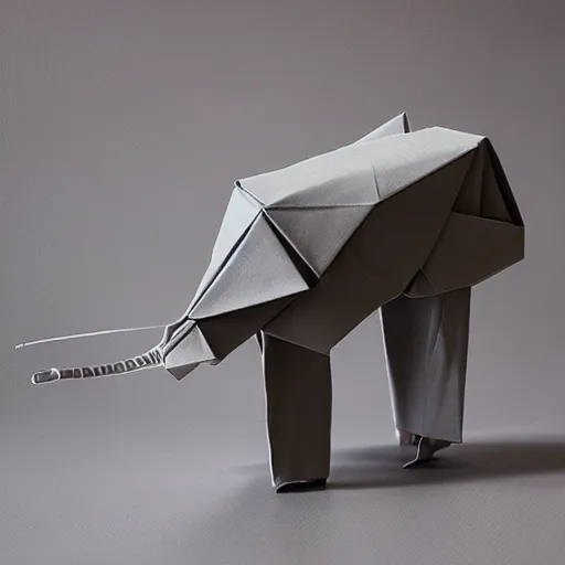 Image similar to [ 🐘 as 🤖 ] origami by kim jung gi by adams, ansel