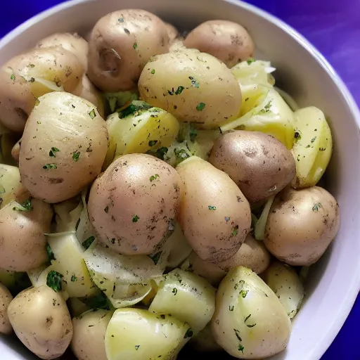 Prompt: flying potato salad