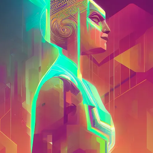 Image similar to a goddess by Petros Afshar and Beeple