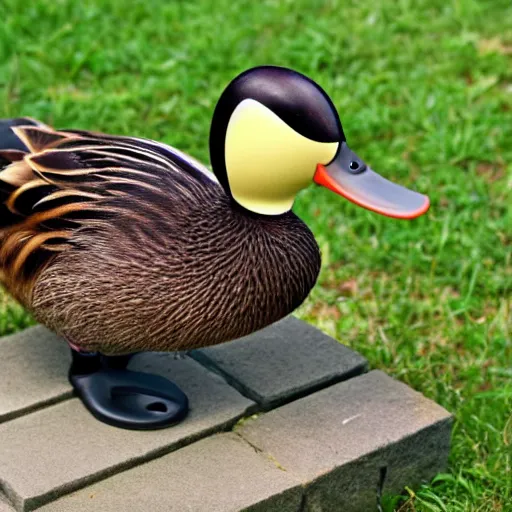 Prompt: a duck with googly eyes