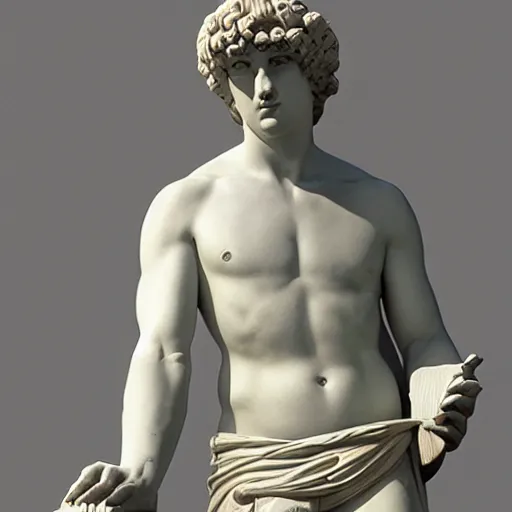 Image similar to Photo of a Greek Statue of Antinous making high quality rips on FL Studio