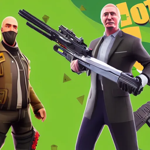 Image similar to vladimir putin as fortnite character, gameplay screenshot