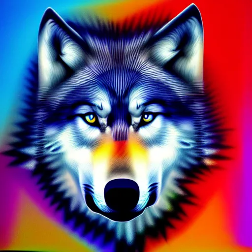 Image similar to wolf, abstract art