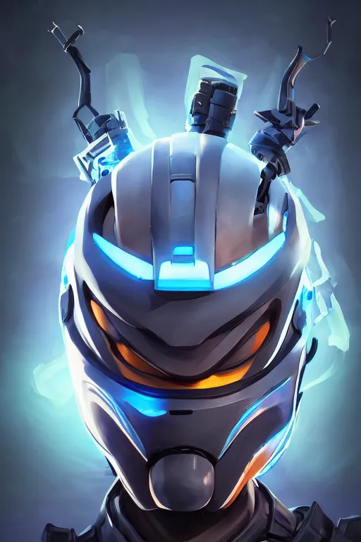 Image similar to epic mask helmet robot ninja portrait stylized as fornite style game design fanart by concept artist gervasio canda, behance hd by jesper ejsing, by rhads, makoto shinkai and lois van baarle, ilya kuvshinov, rossdraws global illumination radiating a glowing aura global illumination ray tracing hdr render in unreal engine 5