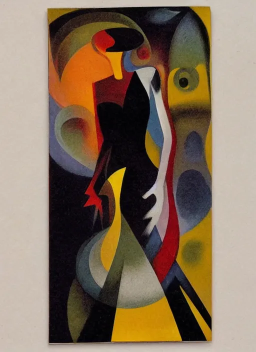 Prompt: 1920s art deco by Tito Corbella, moody, an abstract portrait of a lady enshrouded in a surrealist representation of quick frenzied motion blur of movement, abstract, 70s art by Jack Gaughan, by Igor Scherbakov by Anthony Cudahy, vintage postcard illustration, cover art by Mitchell Hooks