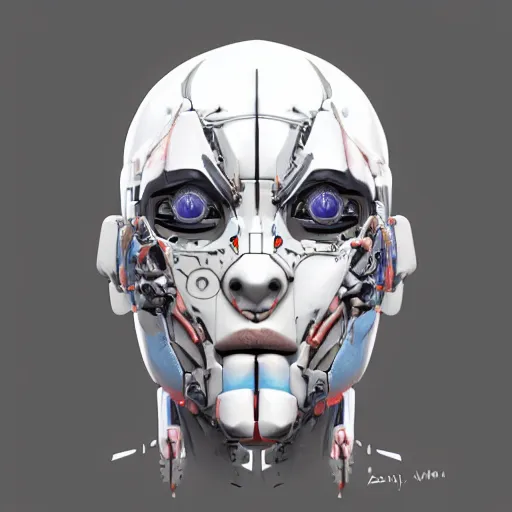 Prompt: very symmetrical!! cyborg medical anatomy face concept asset art from video game, by miguel angel martinez monje, by vitaly bulgarov, by yoji shinkawa, by joss nizzi, by shoji kawamori, horizon zero dawn, konami, mecha, deviantart, artstation, marmoset toolbag render, unreal engine