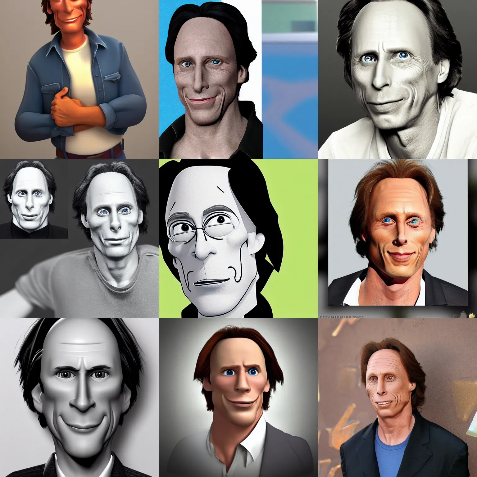 Prompt: william fichtner made from a pixar film