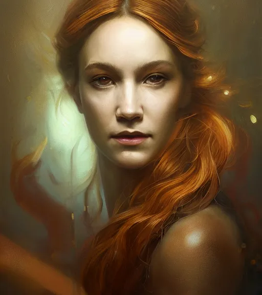 Image similar to riveting gracious seductive oracle of delphi portrait, soft rim light, mysterious atmospheric lighting, painted, intricate, volumetric lighting, beautiful, rich deep colours masterpiece, golden hour, sharp focus, ultra detailed, by leesha hannigan, ross tran, thierry doizon, kai carpenter, ignacio fernandez rios