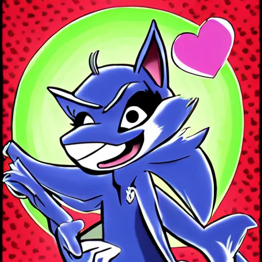 Prompt: sly cooper valentines day card, detailed,