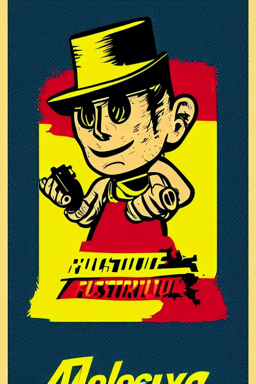 Image similar to fallout 7 6 retro futurist illustration art by butcher billy, sticker, colorful, illustration, highly detailed, simple, smooth and clean vector curves, no jagged lines, vector art, smooth andy warhol style