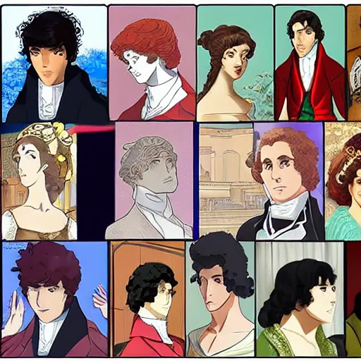 Prompt: regency era anime