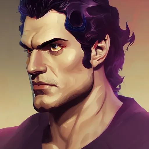 Image similar to Portrait of Henry Cavill as Hades, god of Death, mattepainting concept Blizzard pixar maya engine on stylized background splash comics global illumination lighting artstation lois van baarle, ilya kuvshinov, rossdraws