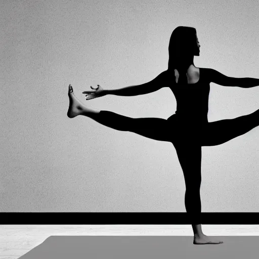 Image similar to black and white corporate logo female silhouette yoga pose