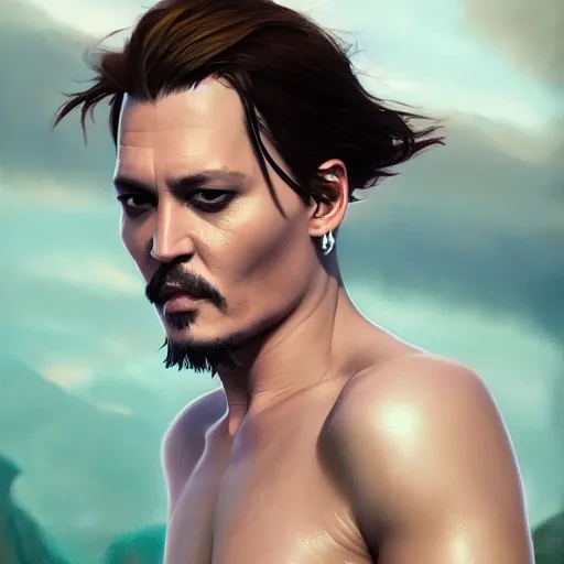 Prompt: johnny depp swimming in a giant bowl of sour cream, ultra high detailed, oil painting, greg rutkowski, charlie bowater, yuumei, yanjun cheng, unreal 5, daz, hyperrealistic, octane render, rpg portrait, dynamic lighting