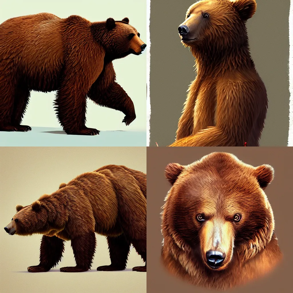 Prompt: brown bear, artstation