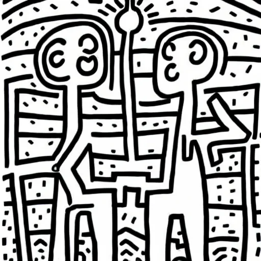 Prompt: keith haring illustration of ryan gosling