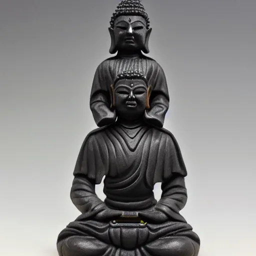 Prompt: female darth vader as buddha statue, 5 5 mm