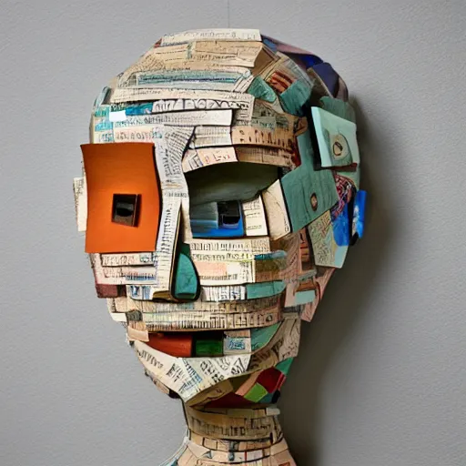 Image similar to intelligence emerging in large language model, artificial intelligence. canon 5 d 5 0 mm lens. papier - mache