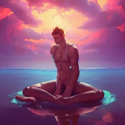 Image similar to narcissism, hedonism, retrowave, behance hd, concept art by jesper ejsing, by rhads, makoto shinkai cyril rolando, madgwick