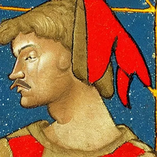 Prompt: medieval painting of donald trump