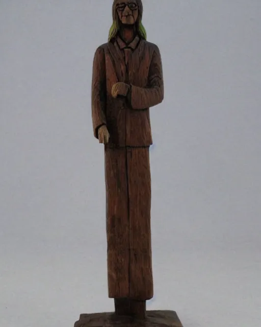 Image similar to wooden carving statue of john lennon, product picture, ebay listing thumbnail